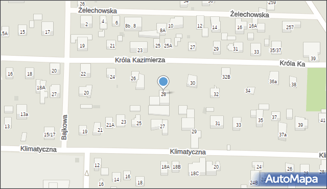 Warszawa, Króla Kazimierza, 28, mapa Warszawy
