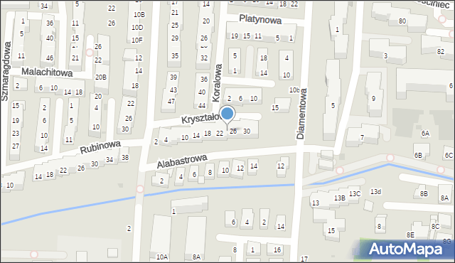 Warszawa, Kryształowa, 24, mapa Warszawy