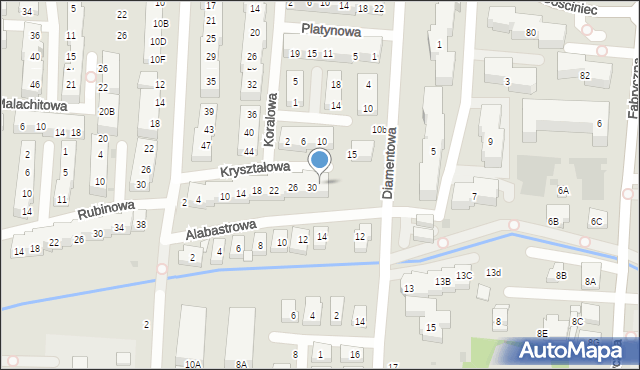 Warszawa, Kryształowa, 32, mapa Warszawy