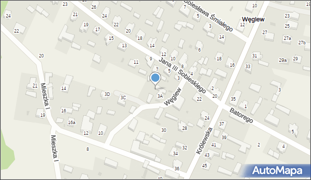 Węglew, Króla Jana III Sobieskiego, 3B, mapa Węglew