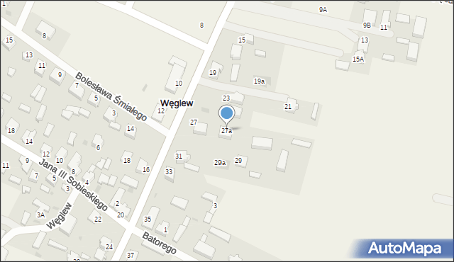 Węglew, Królewska, 27a, mapa Węglew