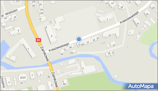 Węgorzewo, Kraszewskiego Józefa Ignacego, 2, mapa Węgorzewo