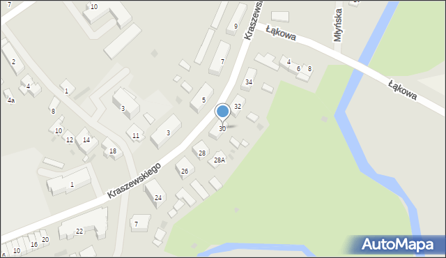 Węgorzewo, Kraszewskiego Józefa Ignacego, 30, mapa Węgorzewo