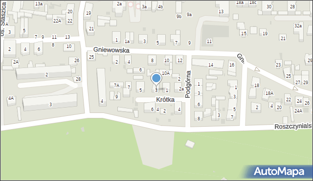 Wejherowo, Krótka, 3, mapa Wejherowo