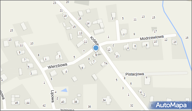 Więckowice, Krótka, 9, mapa Więckowice