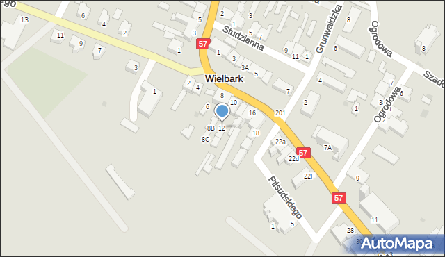 Wielbark, Króla Władysława Jagiełły, 12, mapa Wielbark