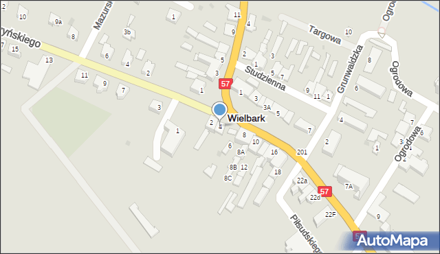 Wielbark, Króla Władysława Jagiełły, 4, mapa Wielbark
