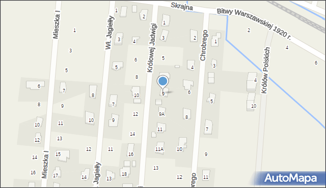 Wielgolas Brzeziński, Królowej Jadwigi, 9, mapa Wielgolas Brzeziński