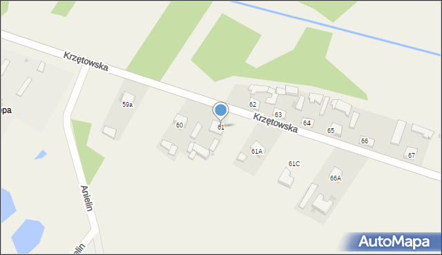 Wielgomłyny, Krzętowska, 61, mapa Wielgomłyny