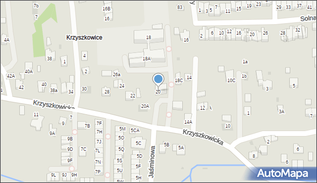 Wieliczka, Krzyszkowicka, 20, mapa Wieliczka
