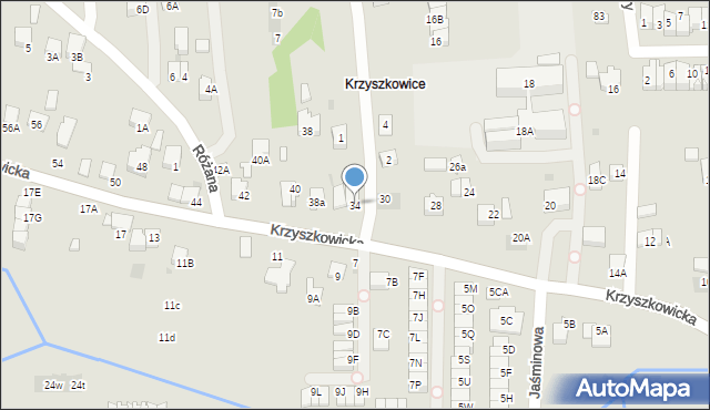 Wieliczka, Krzyszkowicka, 34, mapa Wieliczka