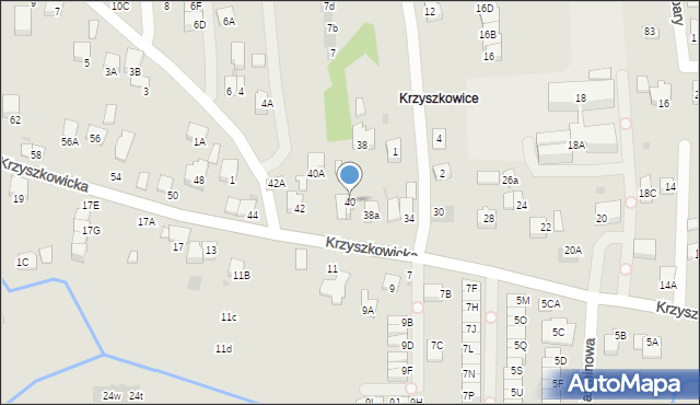 Wieliczka, Krzyszkowicka, 40, mapa Wieliczka