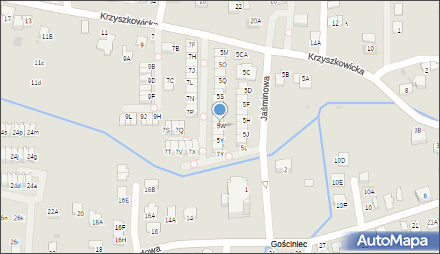 Wieliczka, Krzyszkowicka, 5W, mapa Wieliczka