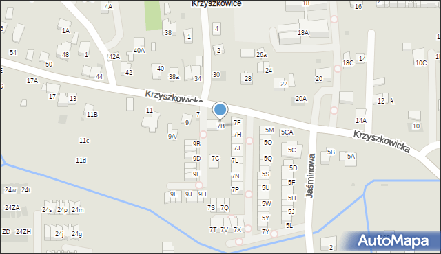 Wieliczka, Krzyszkowicka, 7B, mapa Wieliczka