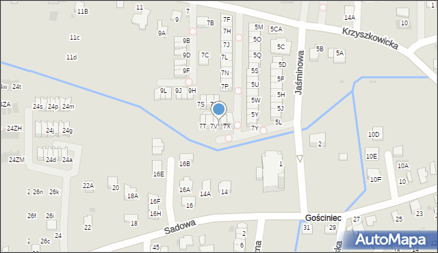 Wieliczka, Krzyszkowicka, 7W, mapa Wieliczka
