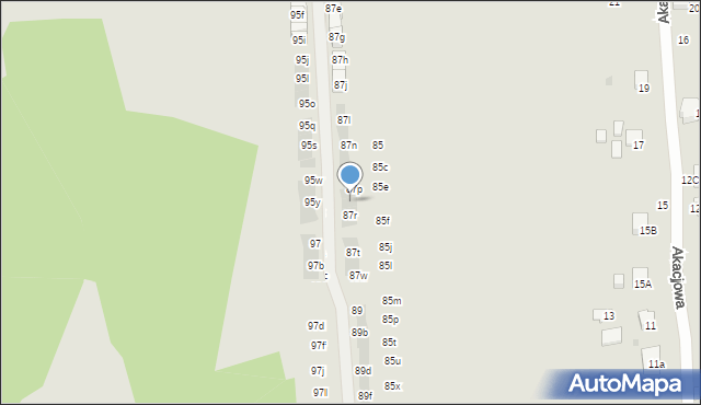 Wieliczka, Krzyszkowicka, 87q, mapa Wieliczka