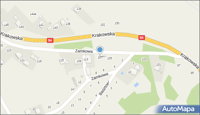 Wielka Wieś, Krakowska, 107, mapa Wielka Wieś