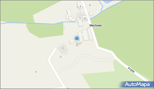 Wierzenica, Kręta, 12, mapa Wierzenica