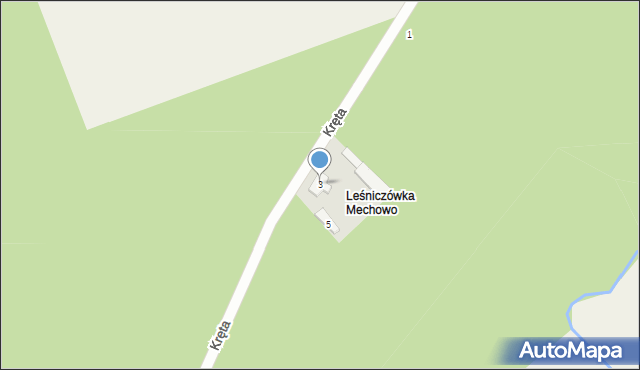 Wierzenica, Kręta, 3, mapa Wierzenica