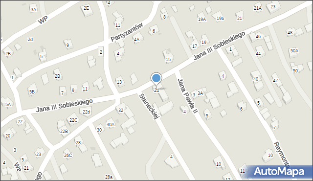 Wilamowice, Króla Jana III Sobieskiego, 24, mapa Wilamowice