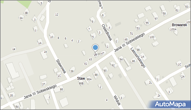 Wilamowice, Króla Jana III Sobieskiego, 45, mapa Wilamowice