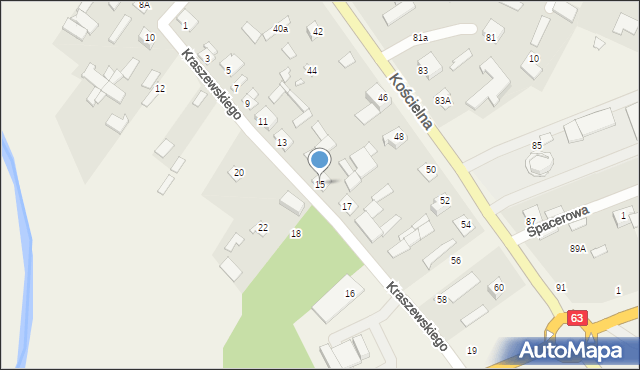 Wisznice, Kraszewskiego Józefa Ignacego, 15, mapa Wisznice