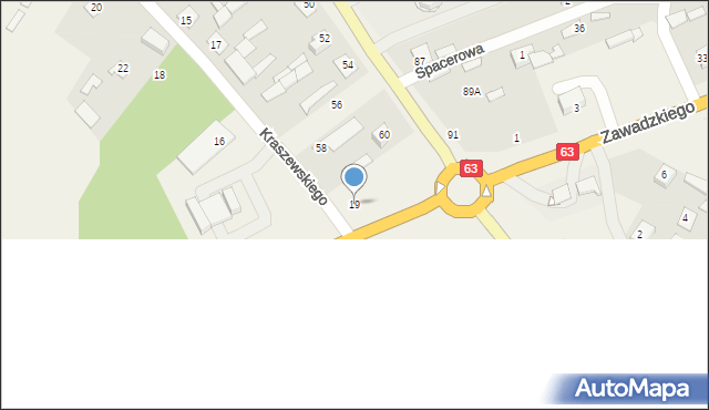 Wisznice, Kraszewskiego Józefa Ignacego, 19, mapa Wisznice
