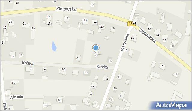 Witunia, Krótka, 4, mapa Witunia