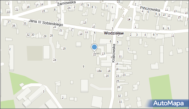 Wodzisław, Krakowska, 12, mapa Wodzisław