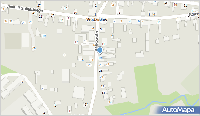 Wodzisław, Krakowska, 19, mapa Wodzisław