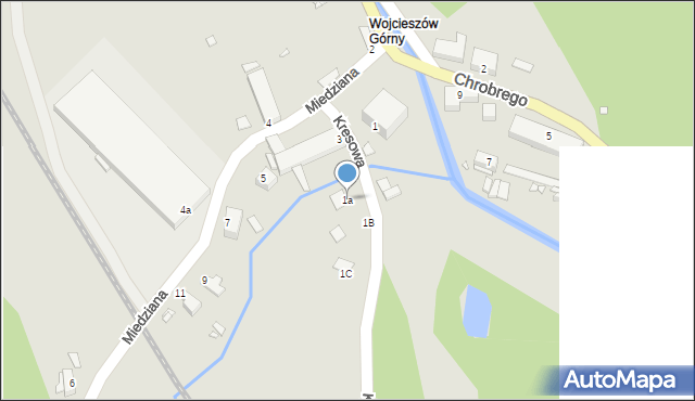 Wojcieszów, Kresowa, 1a, mapa Wojcieszów
