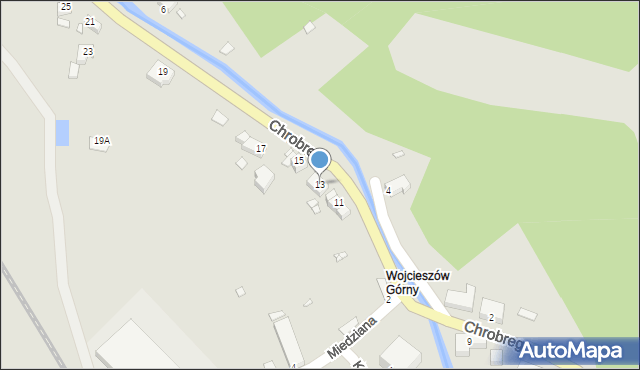 Wojcieszów, Króla Bolesława Chrobrego, 13, mapa Wojcieszów