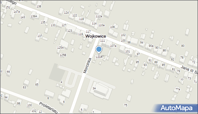 Wojkowice, Króla Jana III Sobieskiego, 111A, mapa Wojkowice