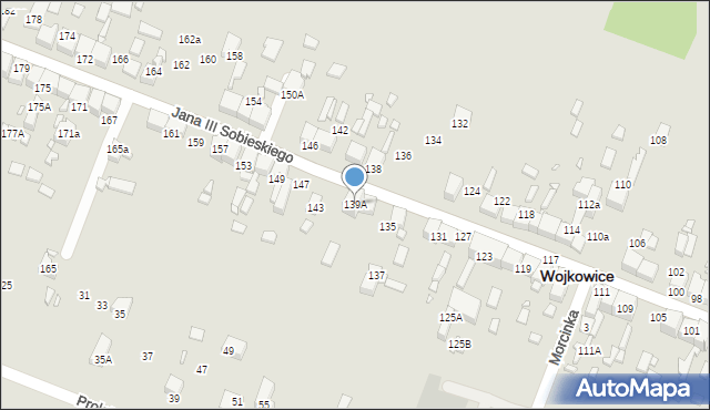 Wojkowice, Króla Jana III Sobieskiego, 139A, mapa Wojkowice