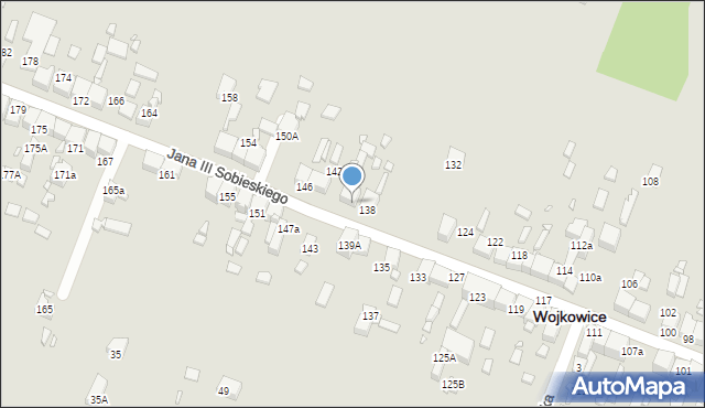 Wojkowice, Króla Jana III Sobieskiego, 140, mapa Wojkowice