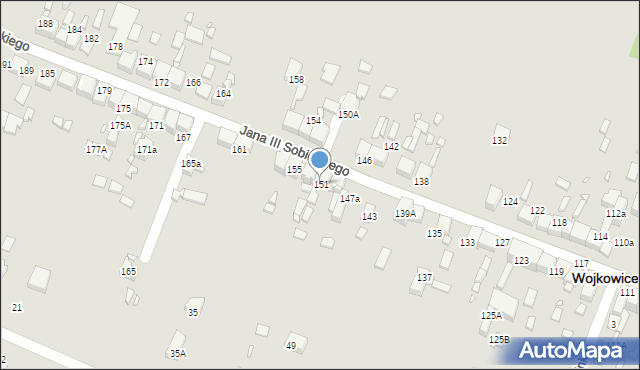 Wojkowice, Króla Jana III Sobieskiego, 151, mapa Wojkowice