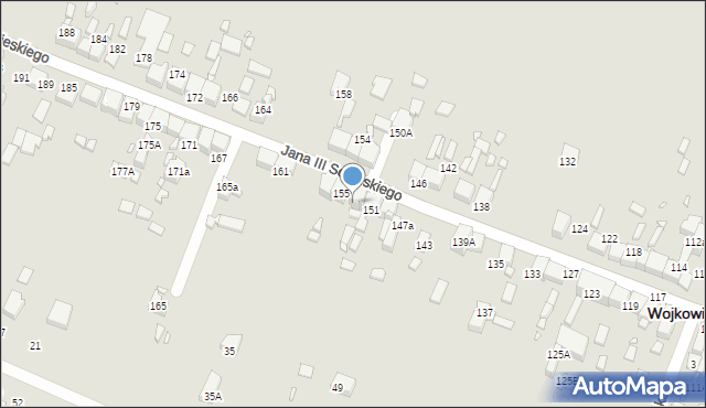 Wojkowice, Króla Jana III Sobieskiego, 153, mapa Wojkowice