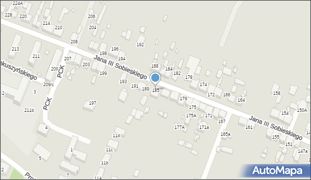 Wojkowice, Króla Jana III Sobieskiego, 185, mapa Wojkowice