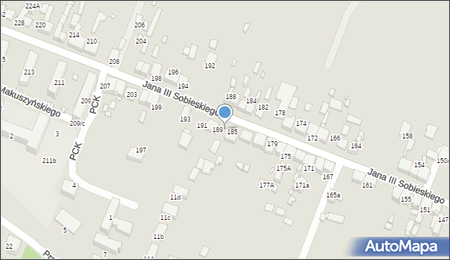 Wojkowice, Króla Jana III Sobieskiego, 187, mapa Wojkowice