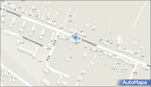 Wojkowice, Króla Jana III Sobieskiego, 199, mapa Wojkowice