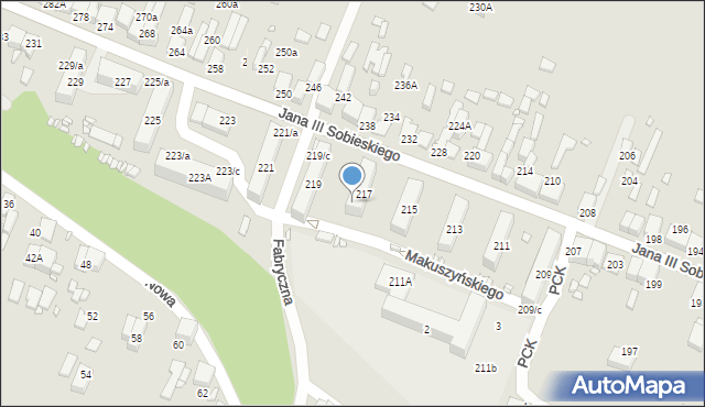 Wojkowice, Króla Jana III Sobieskiego, 217/a, mapa Wojkowice