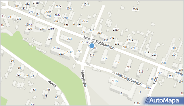 Wojkowice, Króla Jana III Sobieskiego, 219/b, mapa Wojkowice