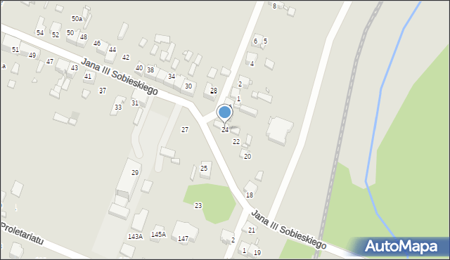 Wojkowice, Króla Jana III Sobieskiego, 24, mapa Wojkowice