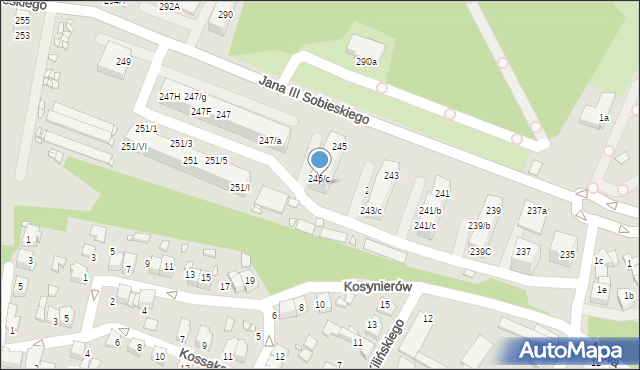 Wojkowice, Króla Jana III Sobieskiego, 245C, mapa Wojkowice