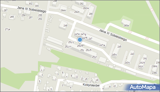 Wojkowice, Króla Jana III Sobieskiego, 251/3, mapa Wojkowice