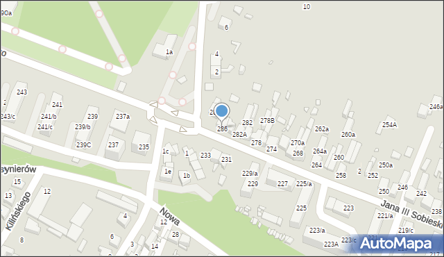 Wojkowice, Króla Jana III Sobieskiego, 286, mapa Wojkowice