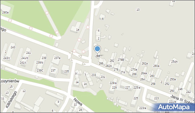 Wojkowice, Króla Jana III Sobieskiego, 288, mapa Wojkowice