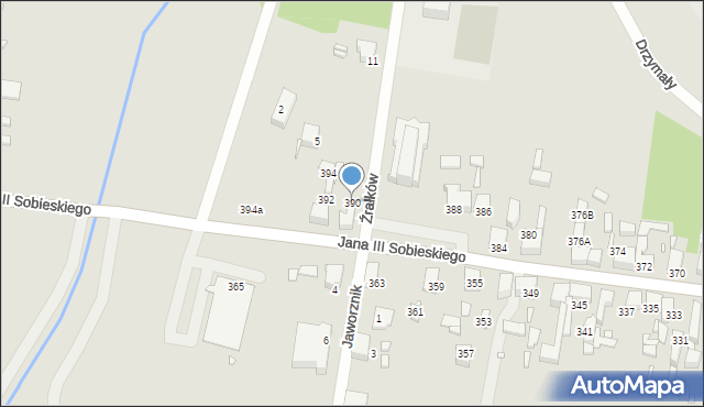 Wojkowice, Króla Jana III Sobieskiego, 390, mapa Wojkowice
