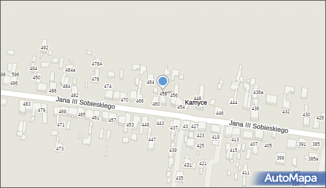 Wojkowice, Króla Jana III Sobieskiego, 458, mapa Wojkowice