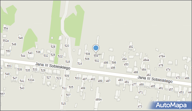 Wojkowice, Króla Jana III Sobieskiego, 504, mapa Wojkowice